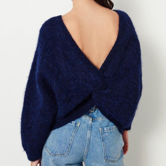 LIKE NEW Ba&sh navy fill sweater alpaca sz small - Picture 2 of 6